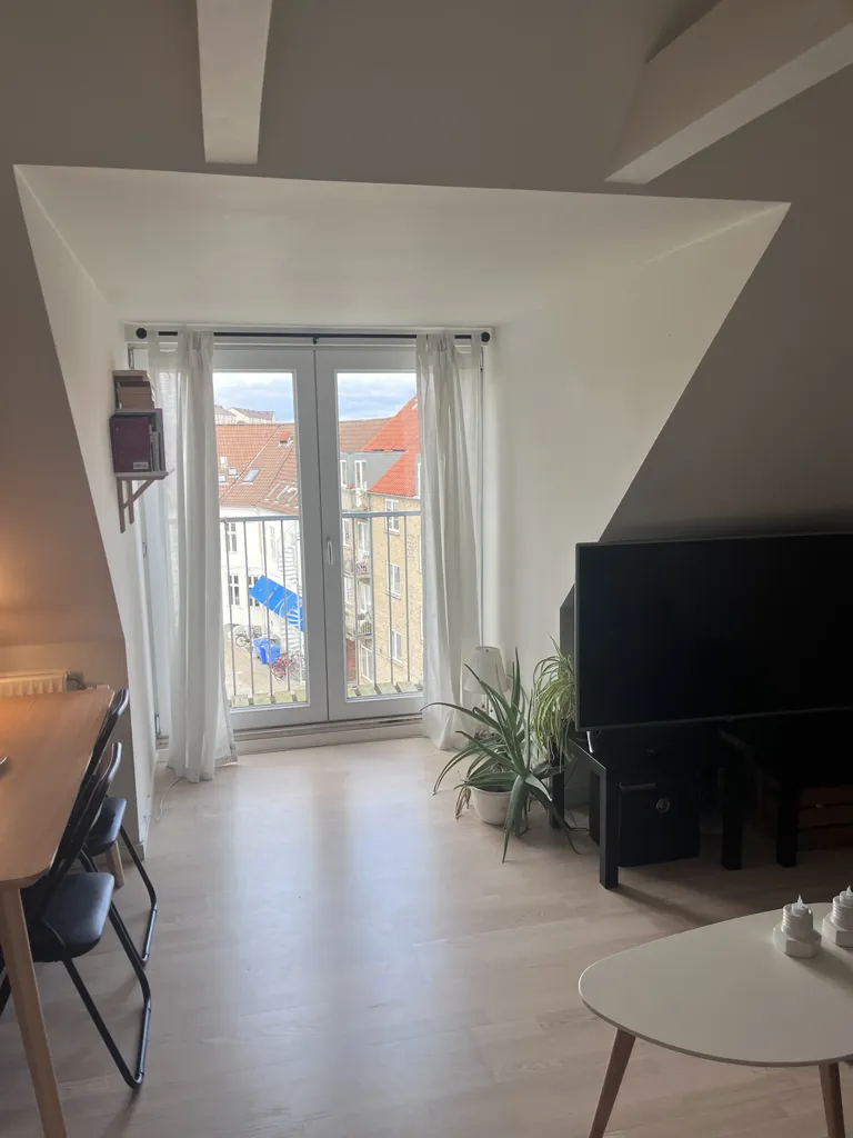 Séjour - Modern Flat with French Balcony in Viby