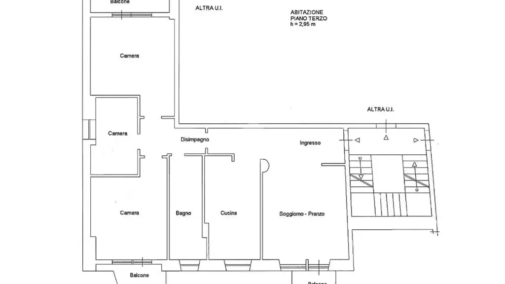 Plan - Apartment with Balconies near Piazza del Popolo, Latina