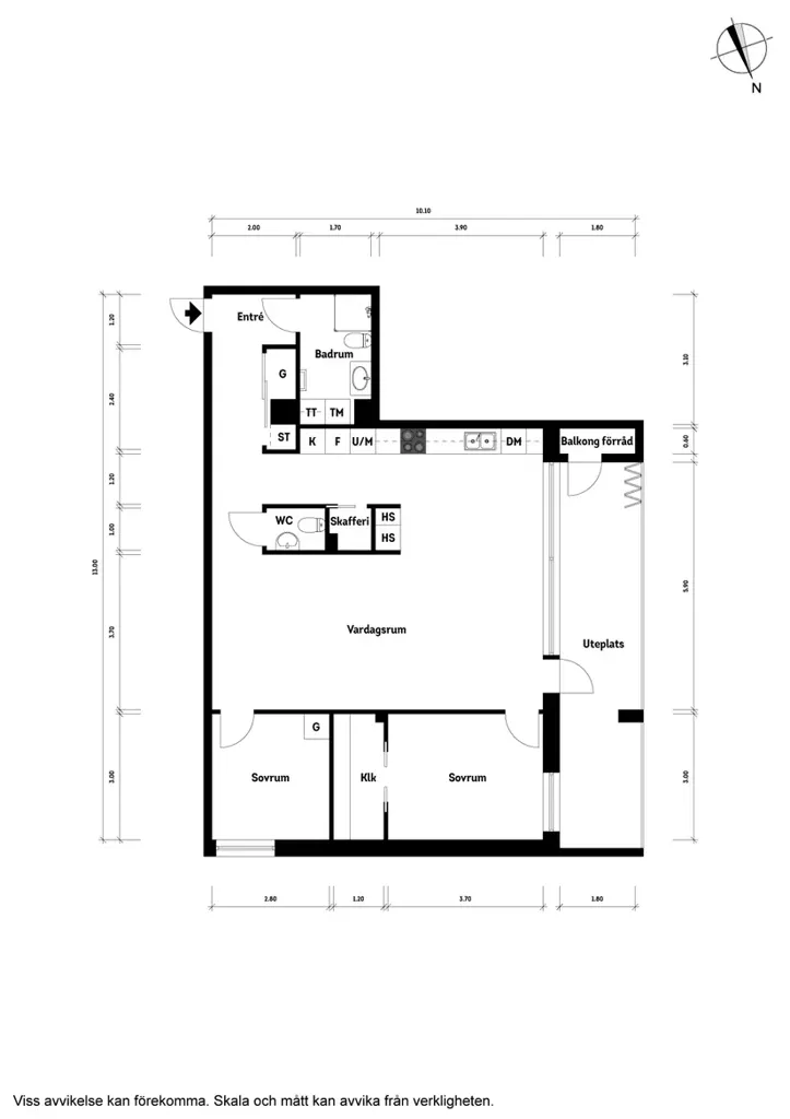 Planimetria - Modern Flat with West-Facing Balcony in Skåne