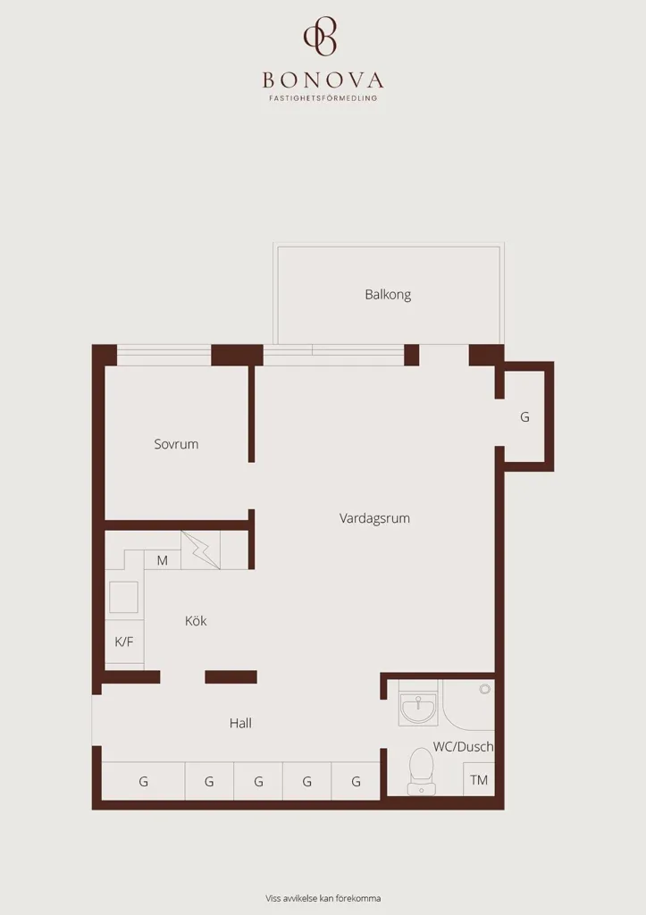 Floor Plan - Renovated Apartment with Balcony in Örebro