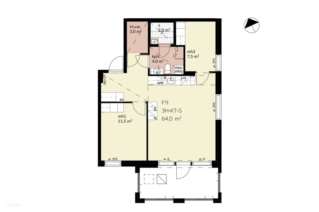 Plaan - Modern Flat with Balcony in Aviapolis, Vantaa