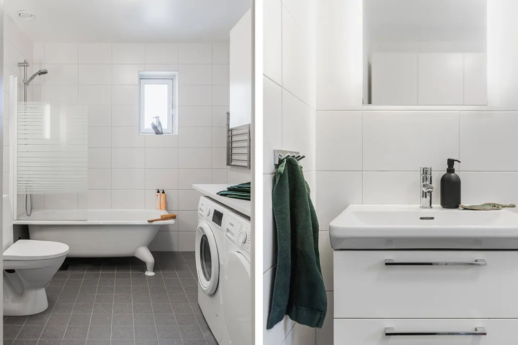 Bathrooms - Seafront Apartment with Glazed Terrace in Limhamn