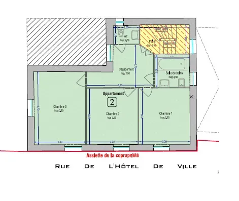 Plan - Plateau à aménager avec parking à Paris