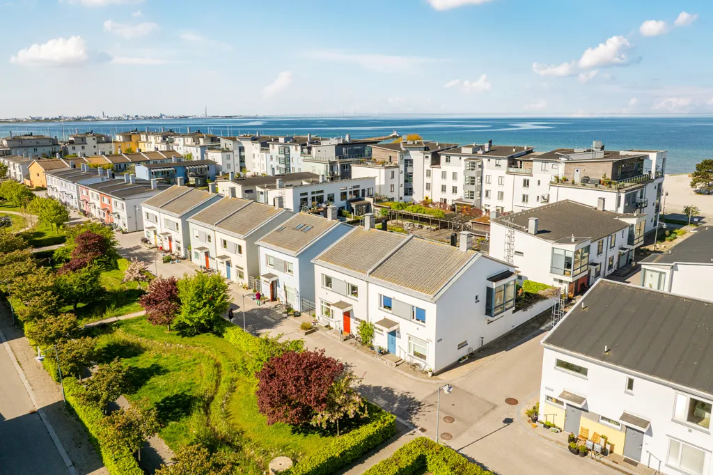 Vue aérienne - Seaside Townhouse with Garden in Strandstaden