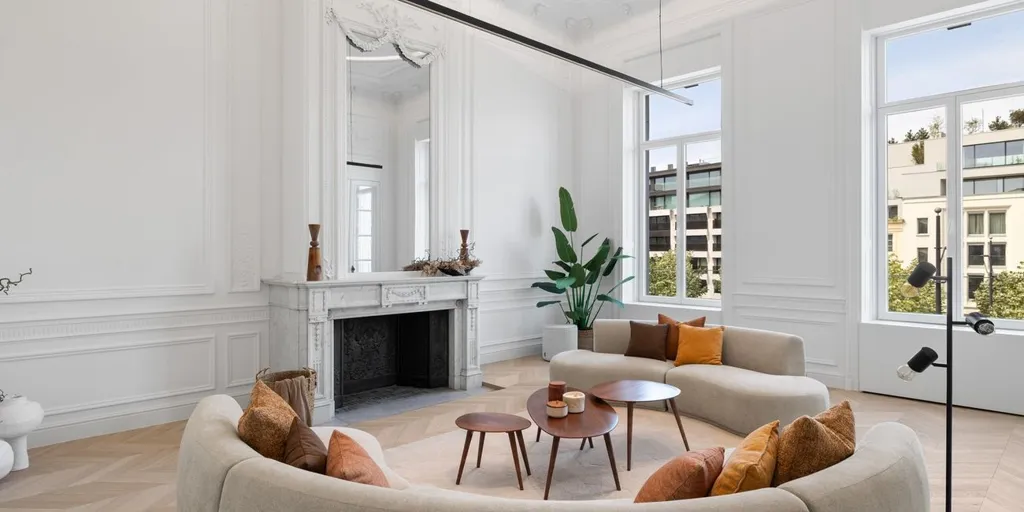 Séjour - Appartement Luxueux avec Vue sur Place à Gand