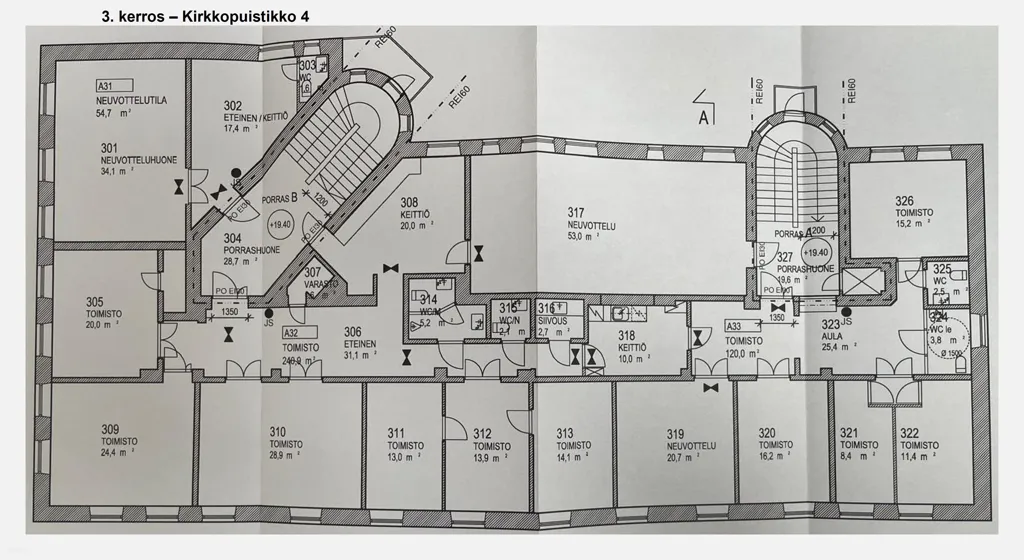 Plan - 1930s Mixed-Use Building with Garden in Vaasa Centre