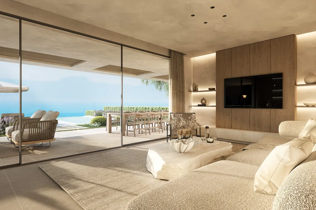 Living Room - Luxury Villa with Private Pool in Hanioti