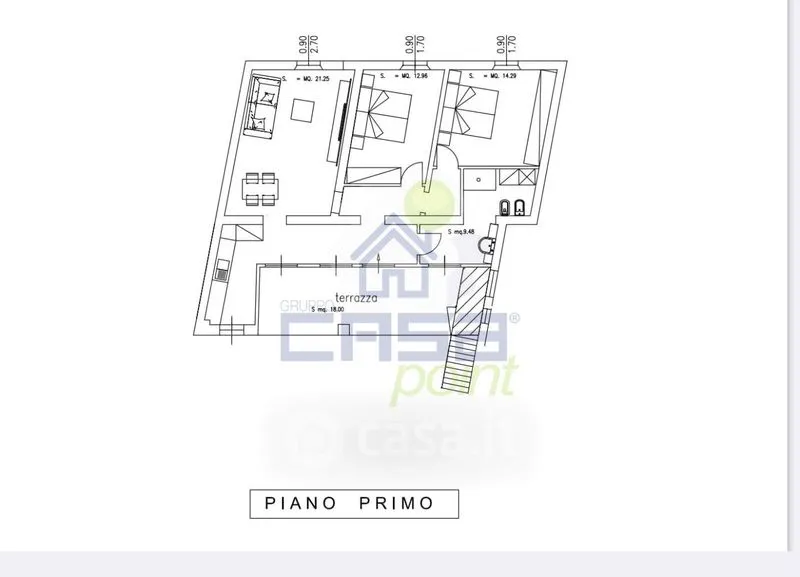 Planimetria - Fully Rented Flat with Terrace in Crema