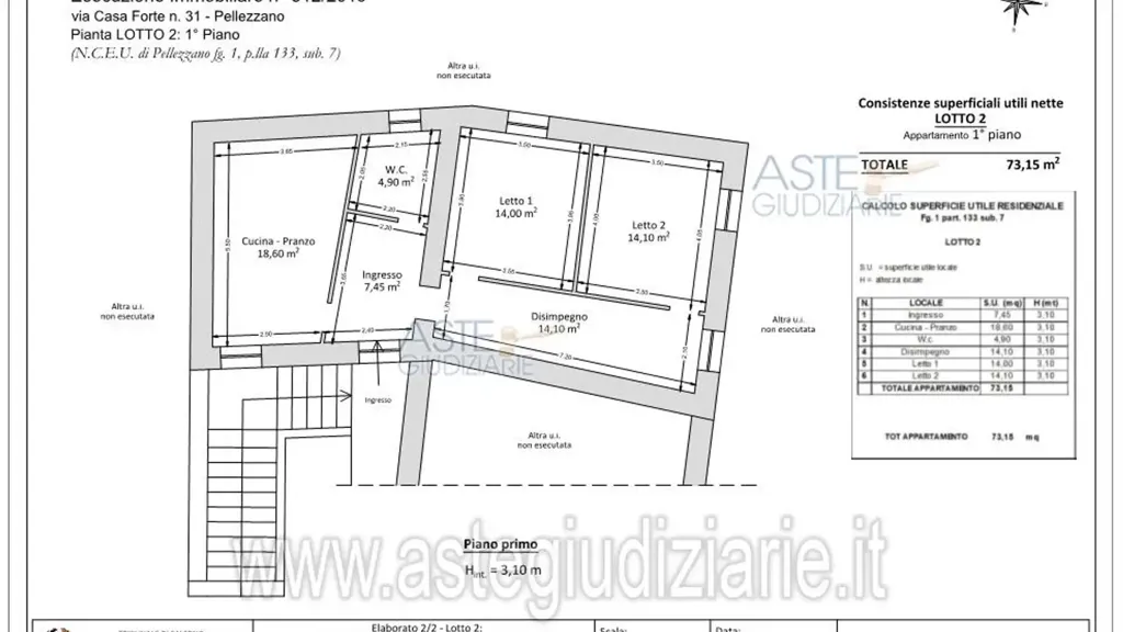 Floor Plan - Four-Room Apartment in Pellezzano