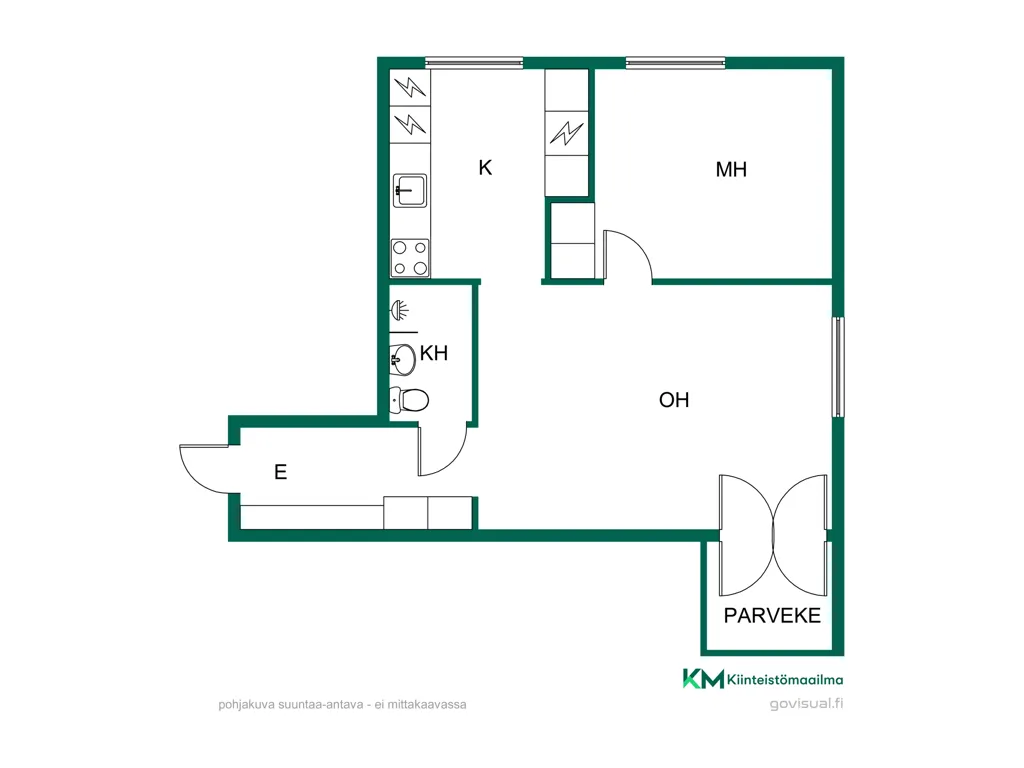 Plaan - 3rd Floor Apartment with Balcony in Vasaramäki