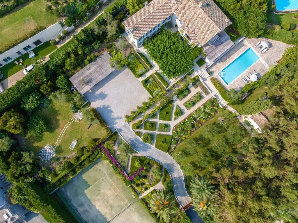 Aerial - Luxury Villa with Heated Pool in Cap d'Antibes