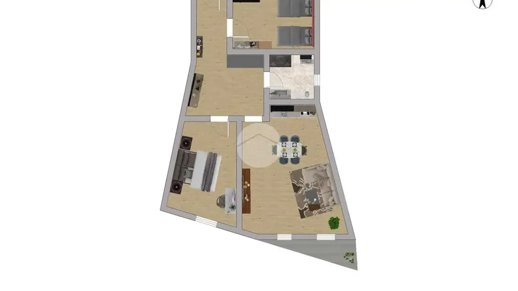 Plan - Modern Trilocale with Balcony in Vezza d'Oglio