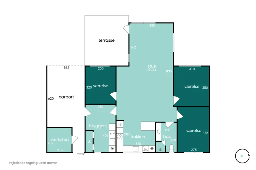 Floor Plan - Modern Rowhouse with Garden in Ålsgårde