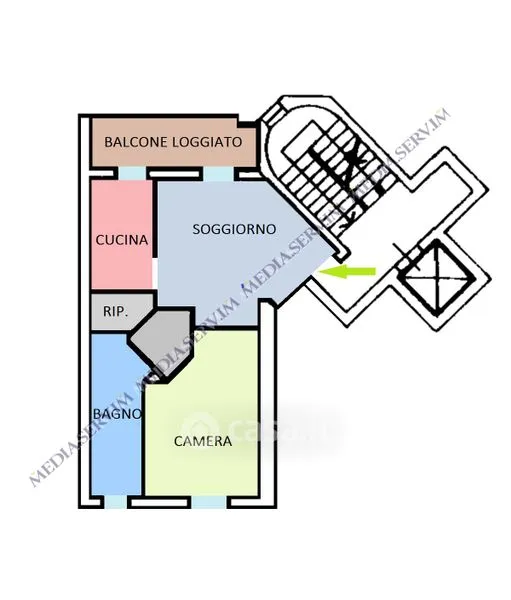 Plan - Apartment with Balcony in Siziano