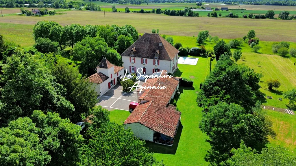 Vue aérienne - Maison en Pierre avec Piscine à Montesquieu