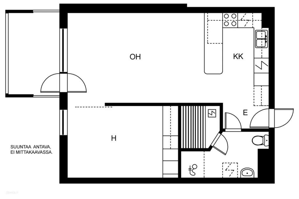 Floor Plan - Apartment with Sauna in Matinkylä, Espoo