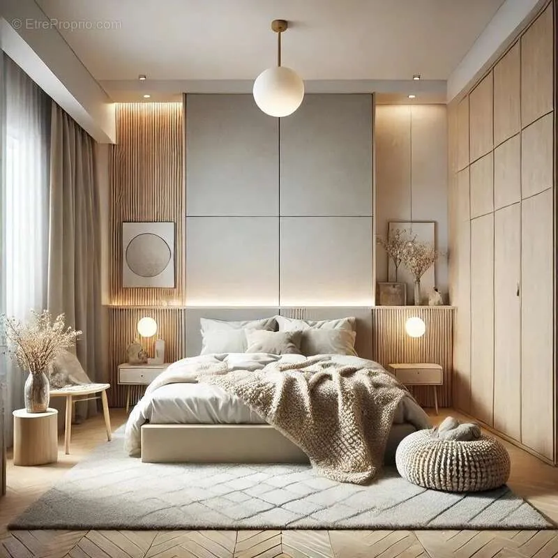 Chambres - Appartement 3 Pièces avec Terrasse dans Quartier Résidentiel