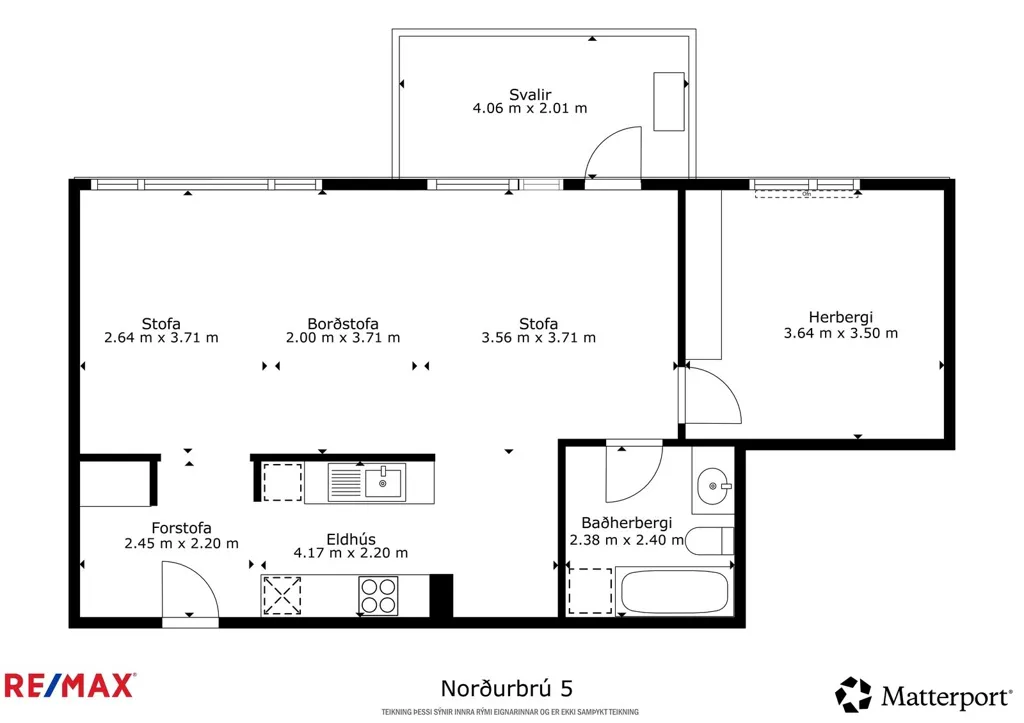 Plan - Apartment with South-Facing Balcony in Garðabær