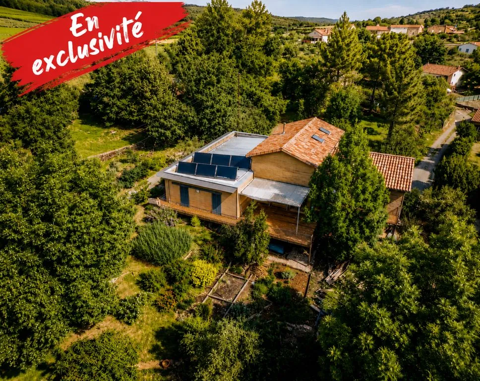 Õhuvaade - Contemporary Timber Frame House with Terraces in Vinezac