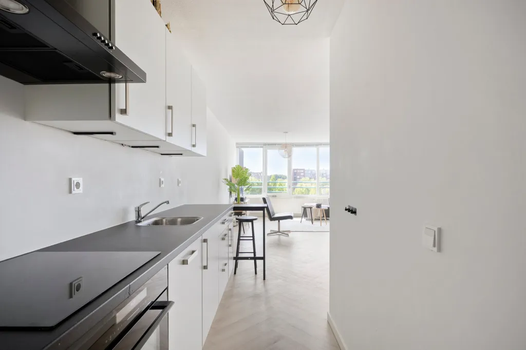 Cuisine - 4-Bedroom Gallery Flat with Balcony in Green Area
