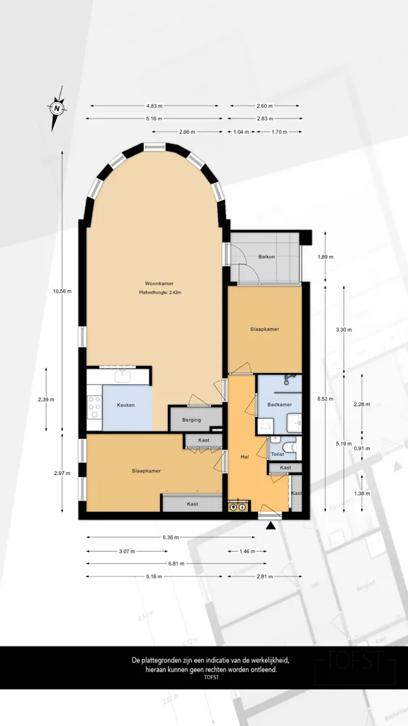 3-toaline korter asukohas Schiedam