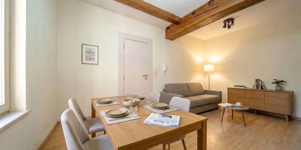 Salle à manger - Studio avec Vue sur Rue du Château à Tournai