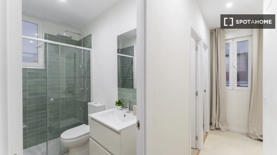 Salles de bain - Shared Room with Kitchen in Arapiles, Madrid