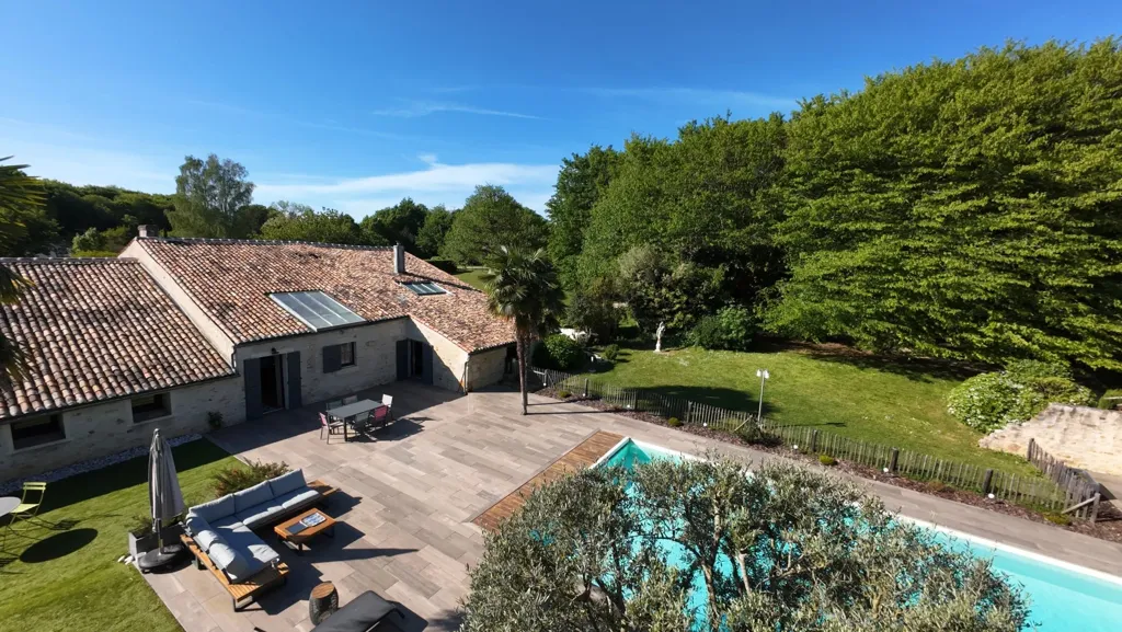 Aerial - Charentaise House with Pool near Royan