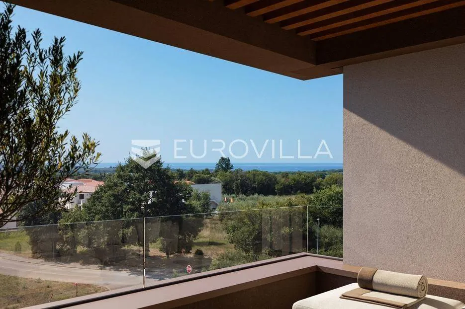 Balcony - Two-Bedroom Apartment with Sea View in Tar-Vabriga