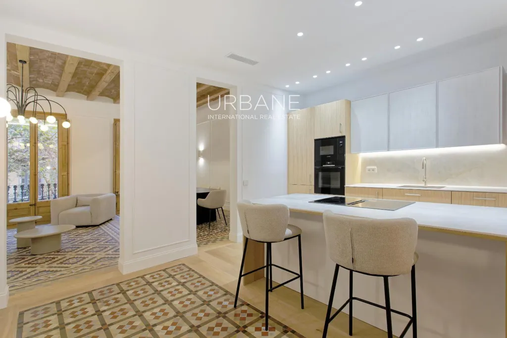 Cucina - Renovated Flat with Terraces in Eixample, Barcelona