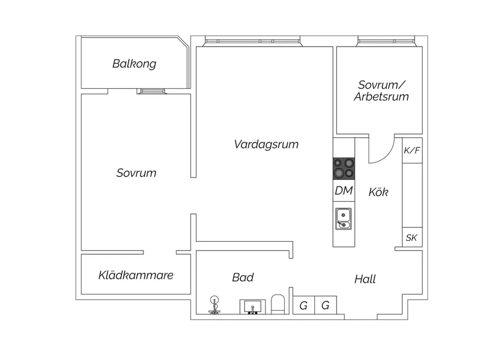 Plaan - City Centre Flat with Balcony & Open Plan
