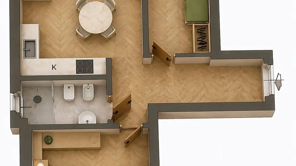 Plaan - Rearranged Flat near Tram Stop in Florence