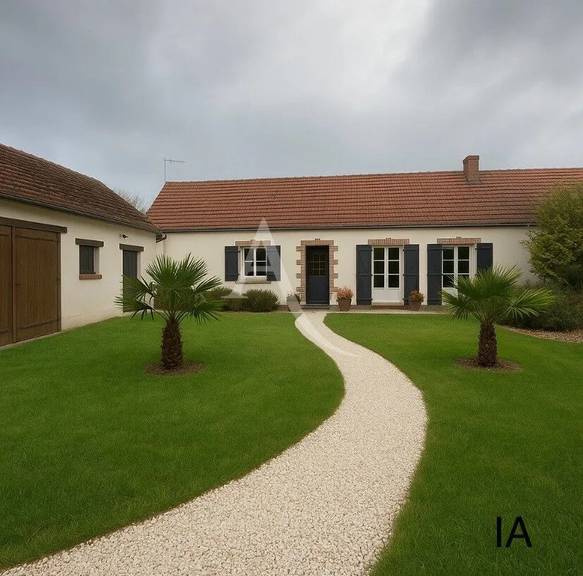 Jardin - Longère de Caractère avec Terrasses à Saint Denis en Val