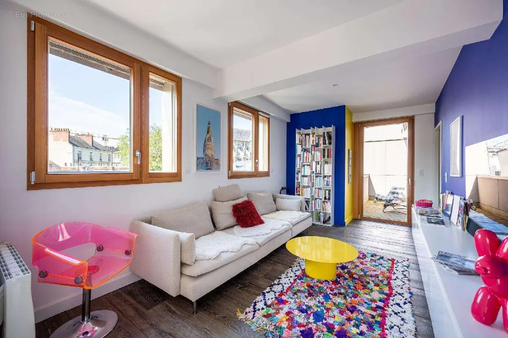 Living Room - Contemporary Penthouse with Terrace in Nantes