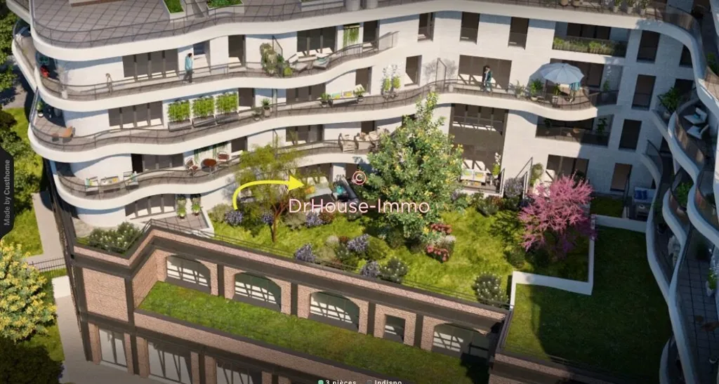 Vue aérienne - Appartement Neuf 3 Pièces avec Balcon à Paris