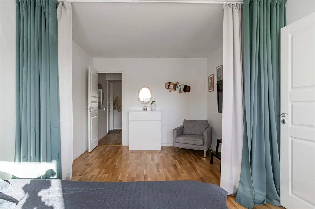 Bedrooms - Renovated Flat with Balcony in Sundsvall
