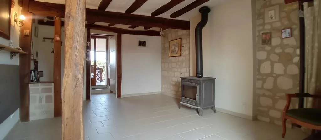 Séjour - Maison en Pierre avec Piscine à Saint-Épain