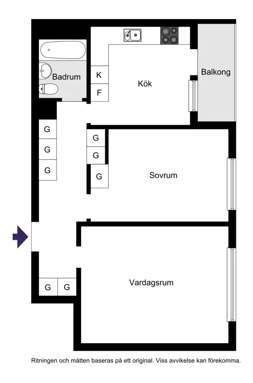 Plan - Apartment with Balcony View in Solna