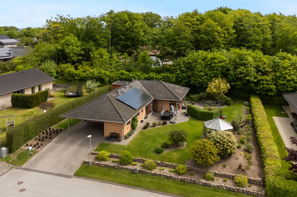 Aerial - Detached Villa with Garden in Støvring