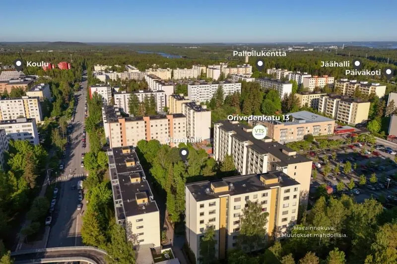Õhuvaade - Modernised Apartment with Balcony in Hervanta, Tampere