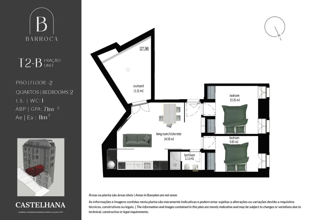 Plan - Renovated Apartment with Patio in Baixa, Lisbon