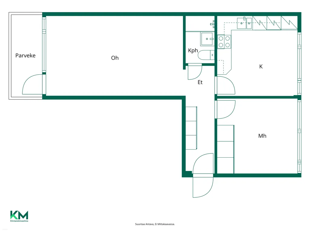 Plan - Bright Apartment with Balcony in Kallio, Helsinki