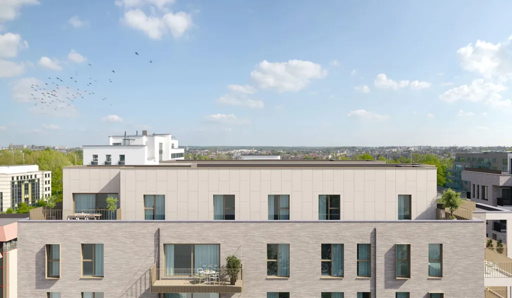 Vue aérienne - Penthouse Neuf avec Terrasse à Evere