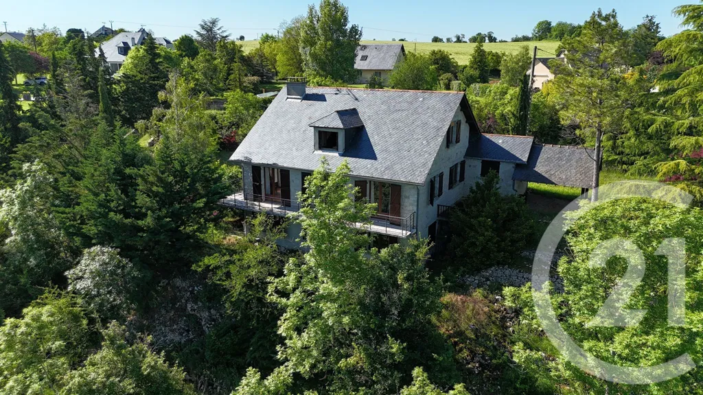 Aerial - Character House with Large Garden in Valady