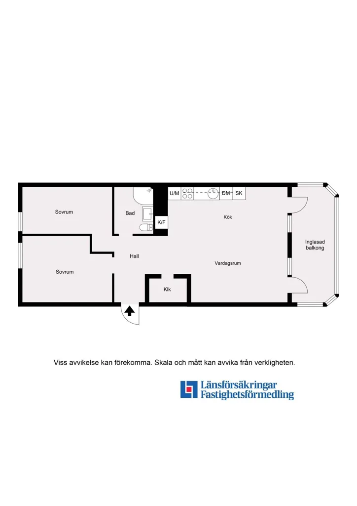 Plan - Ground Floor Flat with Balcony in Rosengård, Malmö
