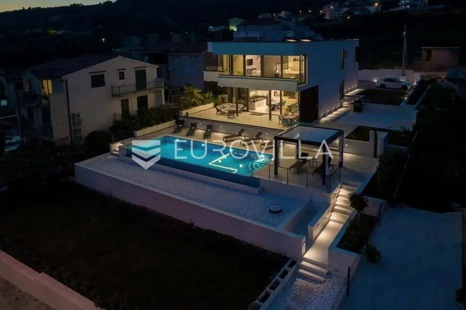 Vue aérienne - Luxury Villa with Pool and Views in Seget, Trogir