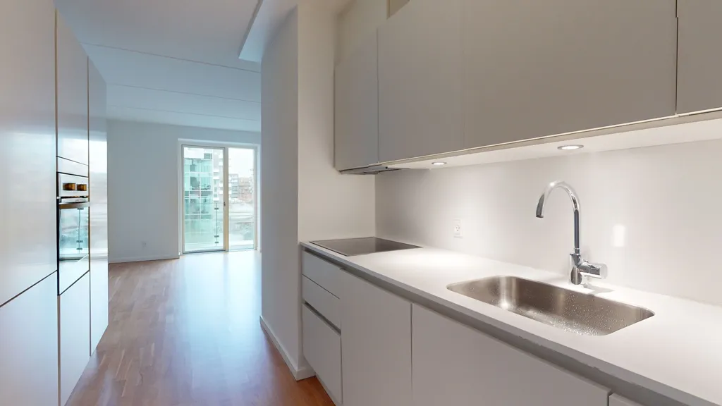Kitchen - Modern Flat with Balcony in Ørestad