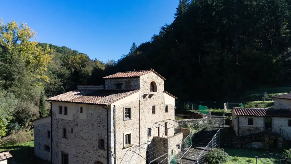 Aerial - Casale with Pool in Gaiole in Chianti