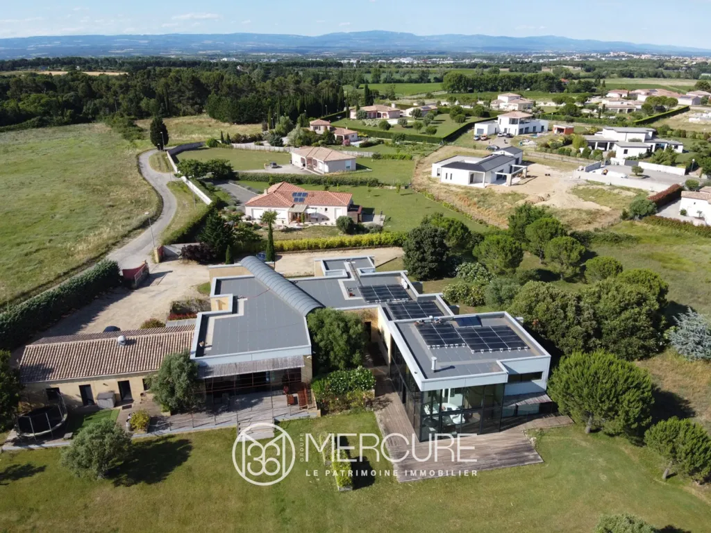 Vista aerea - Architectural Villa with Pool near Carcassonne