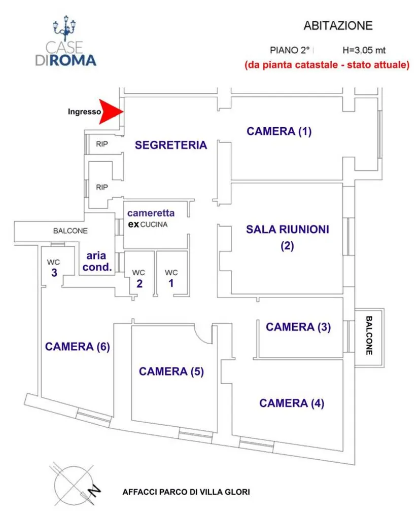 Plan - Luxury Flat with Park View in Rome